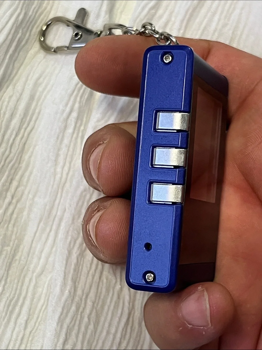 Blue Digital Keychain Camera with Display - Compact Portable Viewer
